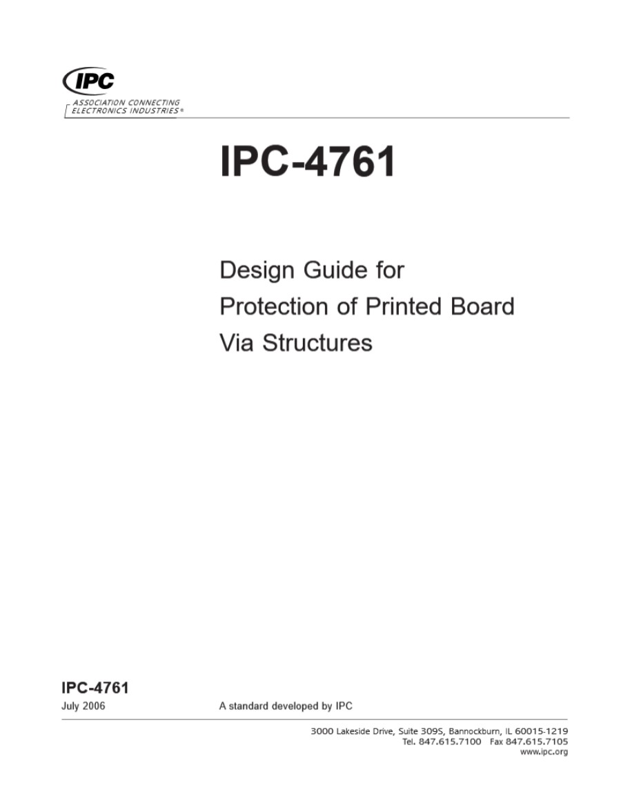 IPC-4761-2006 印制板通孔结构防护设计指南(英文版)