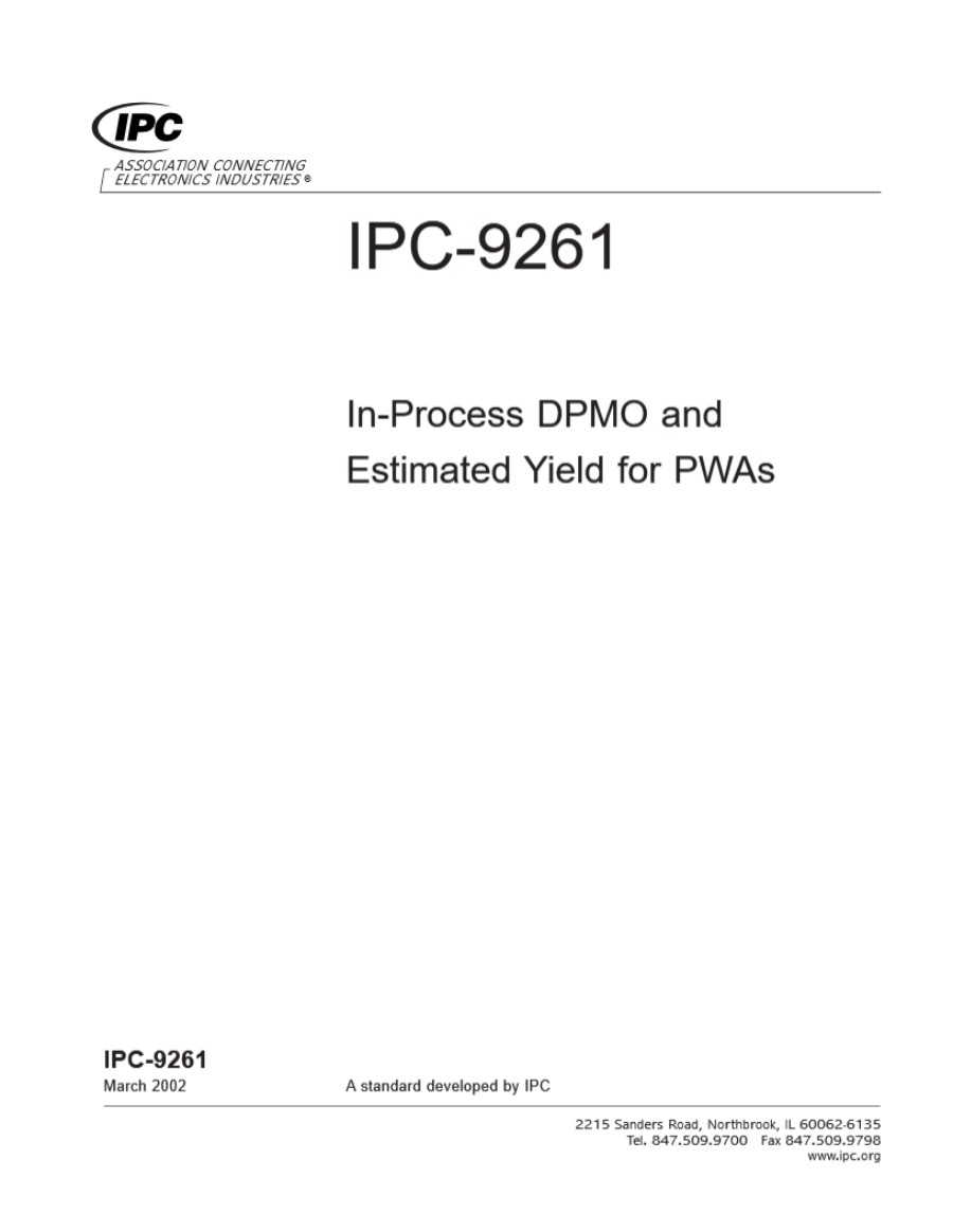 IPC-9261 In process DPMO and Yield