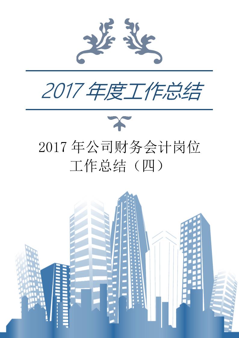 年公司财务会计岗位工作总结(四)