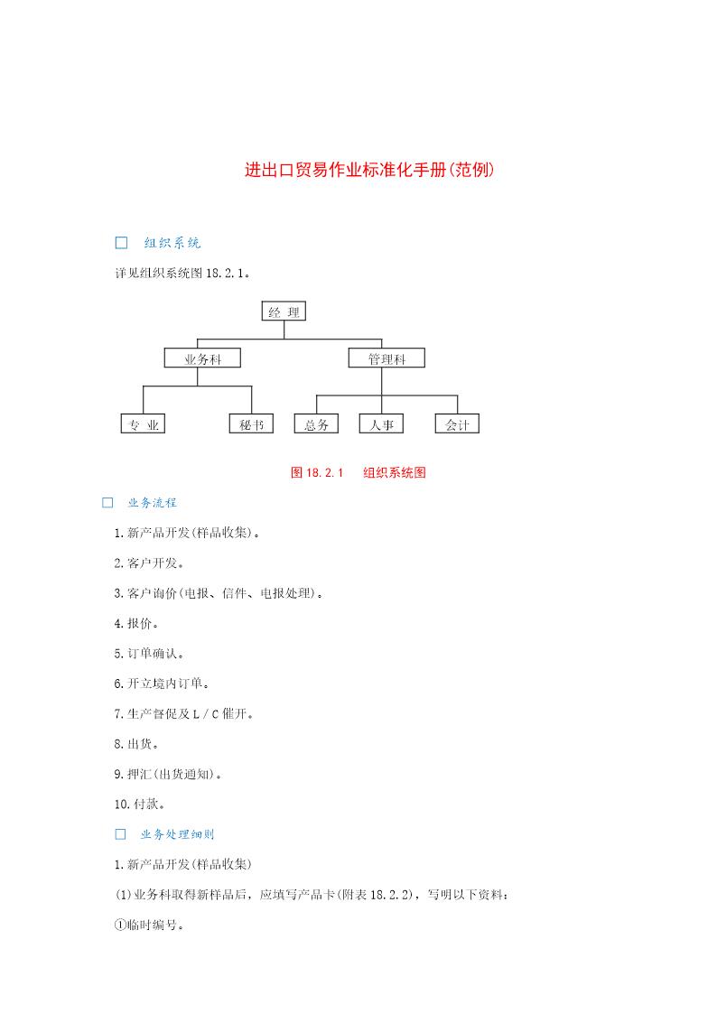 进出口贸易作业标准化手册