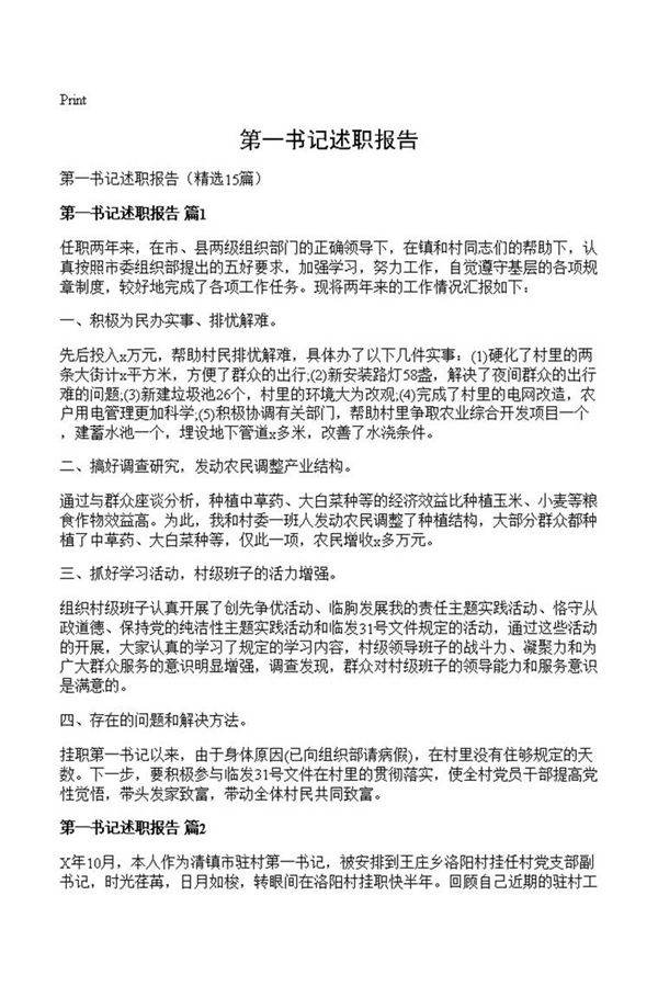 第一书记述职报告