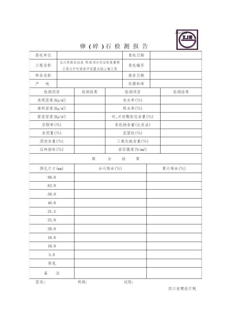 JC-012卵(碎)石检测报告