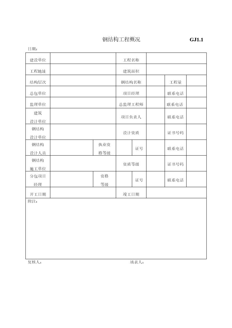 江苏最新钢结构竣工验收表格 (共51页)