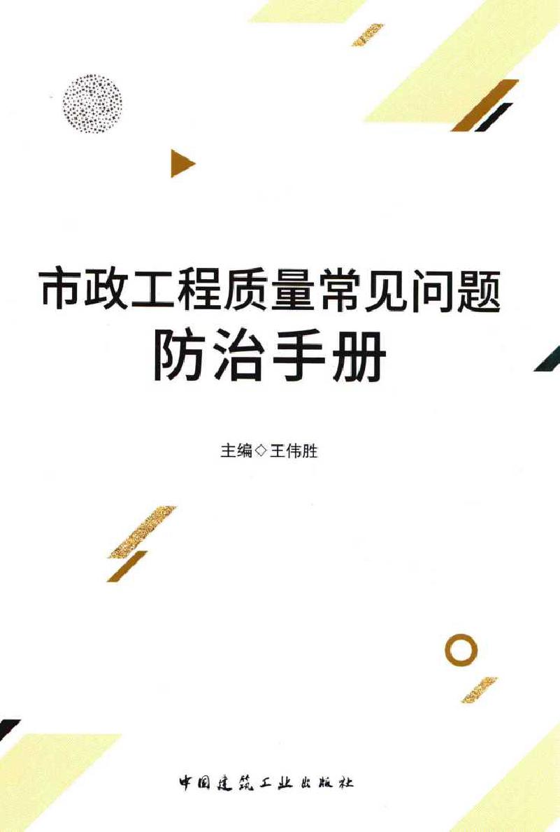 市政工程质量常见问题防治手册 王伟胜 著 (2018版)