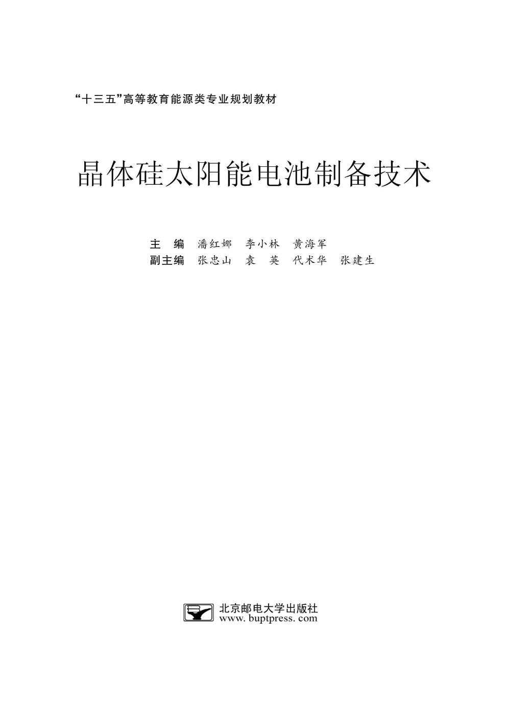 晶体硅太阳能电池制备技术