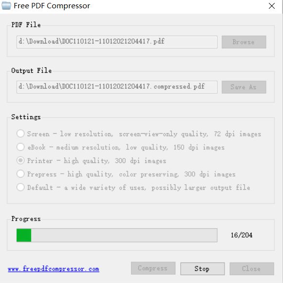 免费PDF压缩小软件 Free PDF Compressor