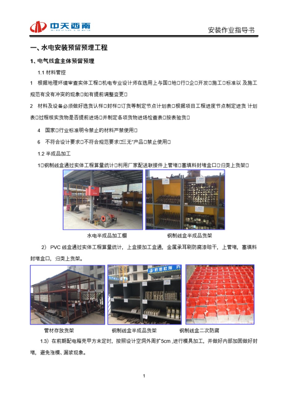 建筑工程水电安装施工作业标准指导书 PPT培训课件 