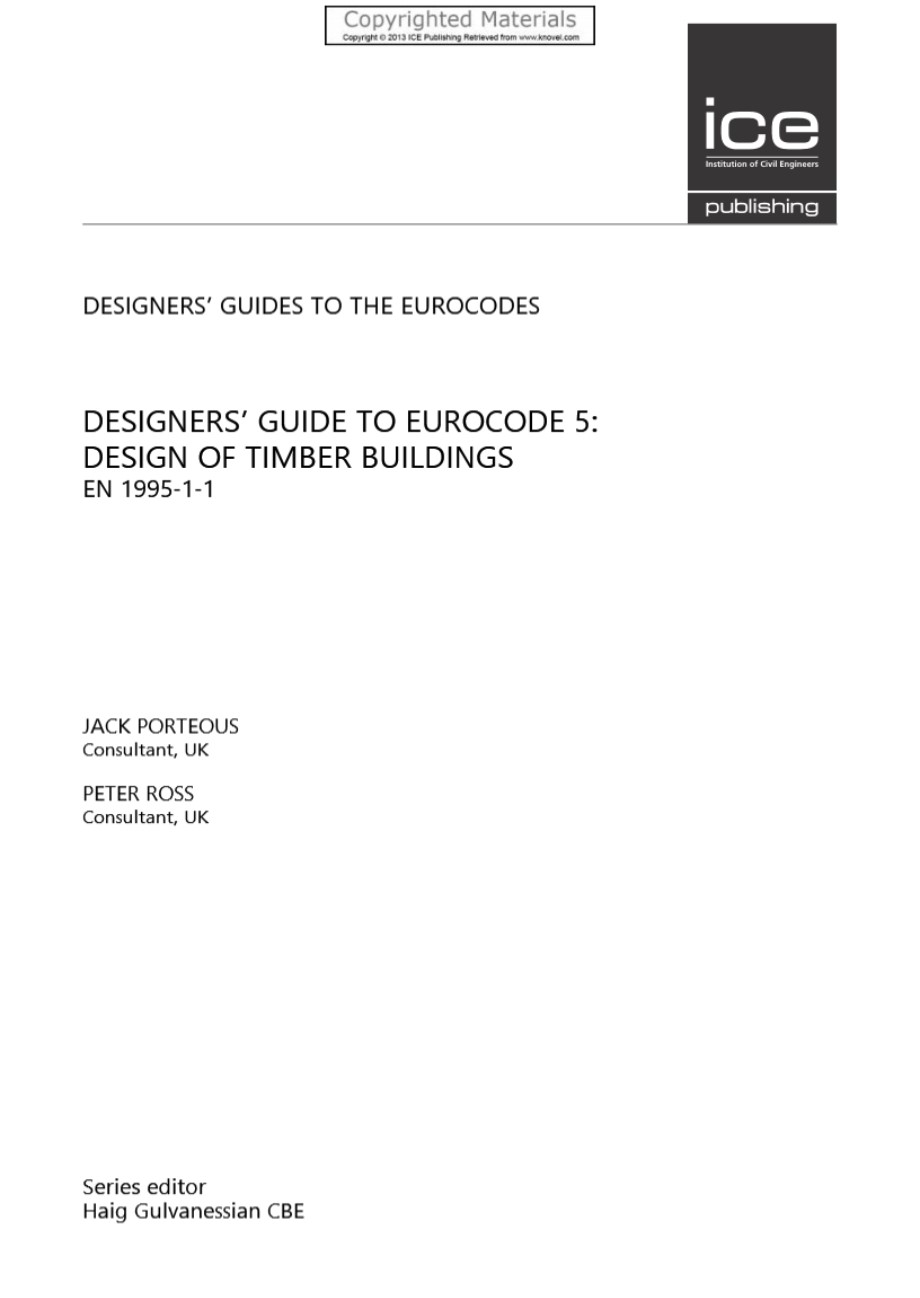 英文版 欧洲规范 5 设计者指南  木结构建筑设计 EN 1995 1 1