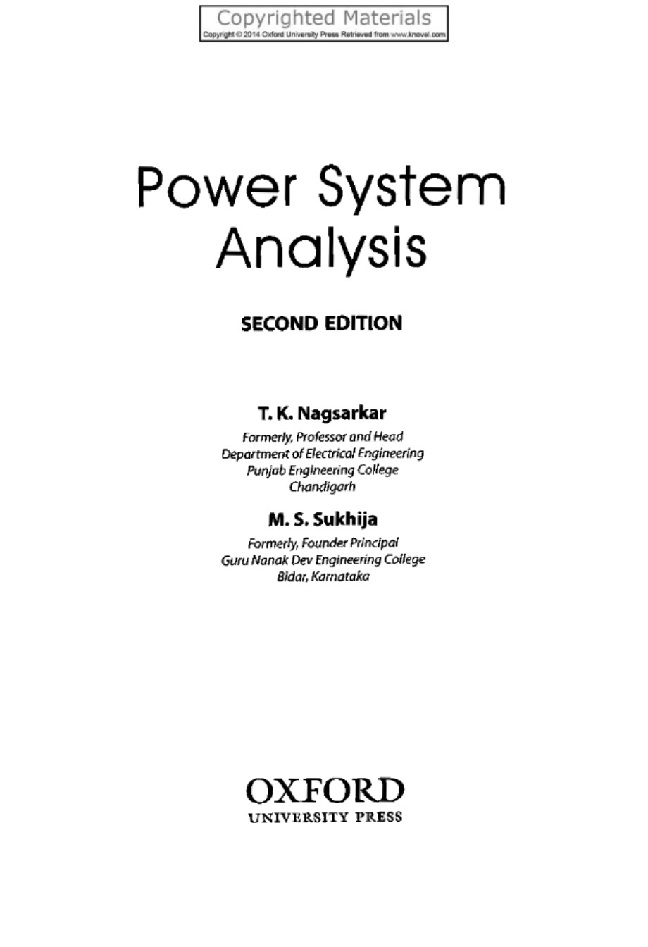 英文版 电力系统分析电力系统分析（第2版） Power System Analysis Power System Analysis 2nd Ed