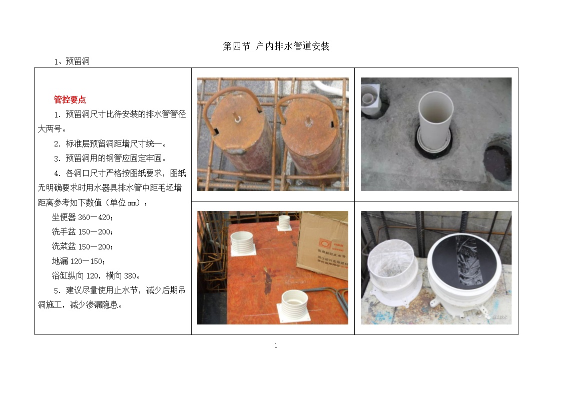 华侨城户内排水管道安装样板图册（word版）