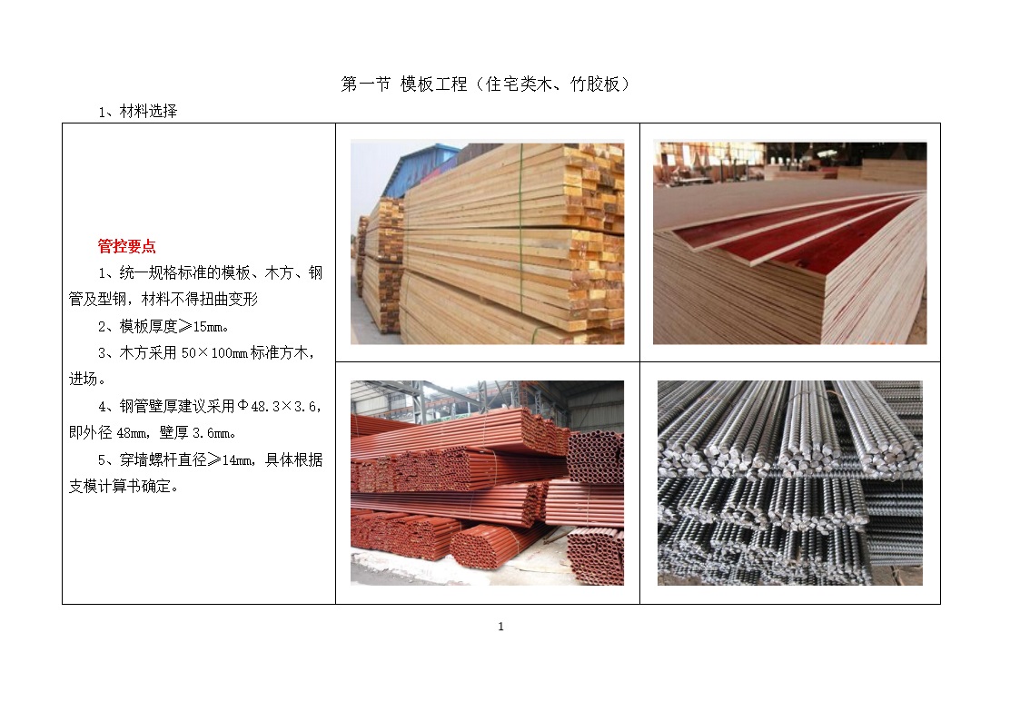 华侨城木模板工程样板图册（word版）