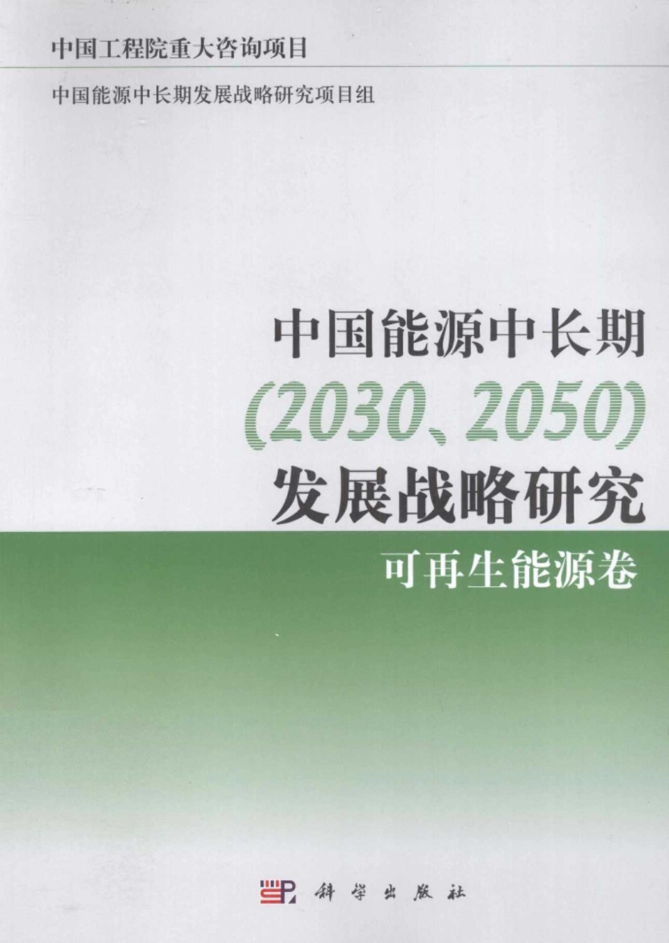 中国能源中长期(2030 2050)发展战略研究 可再生能源卷