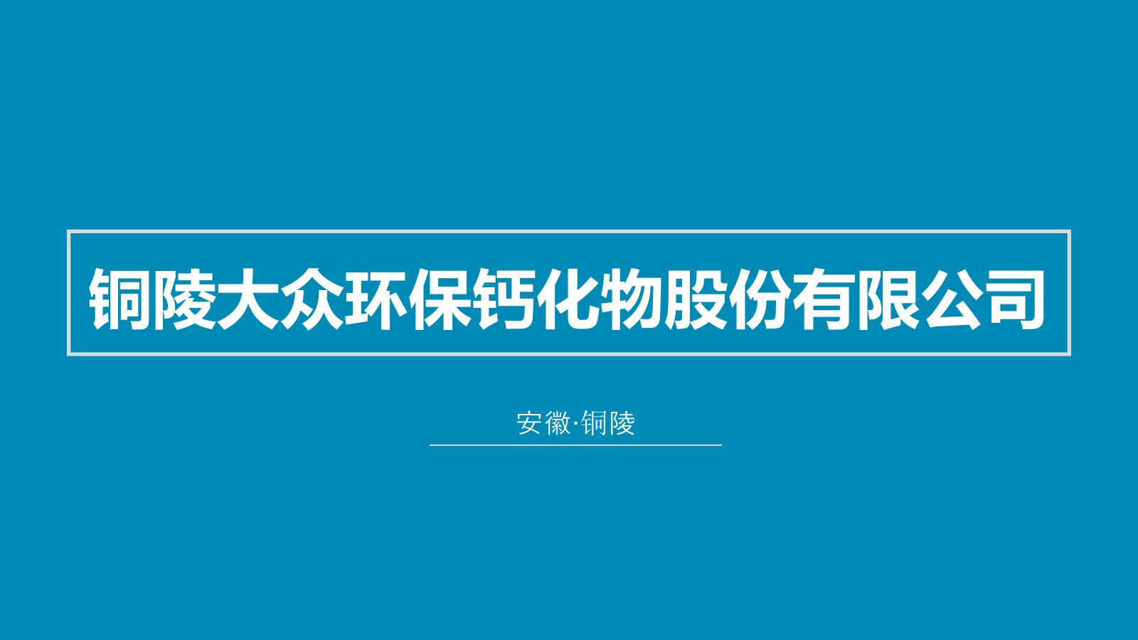 铜陵大众环保钙化物股份有限公司