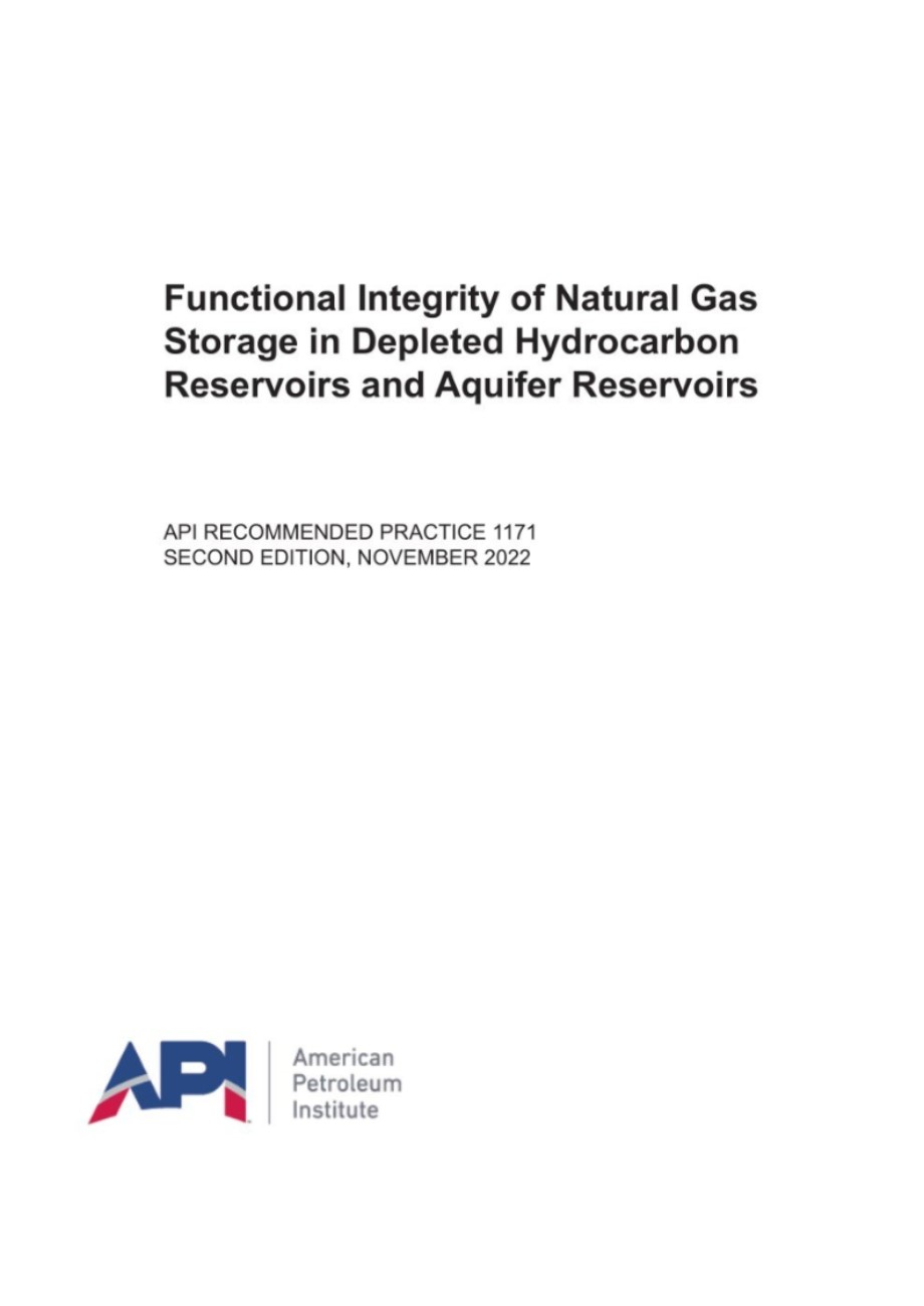 API RP 1171-2022 枯竭油气藏和含水层储气库功能完整性研究