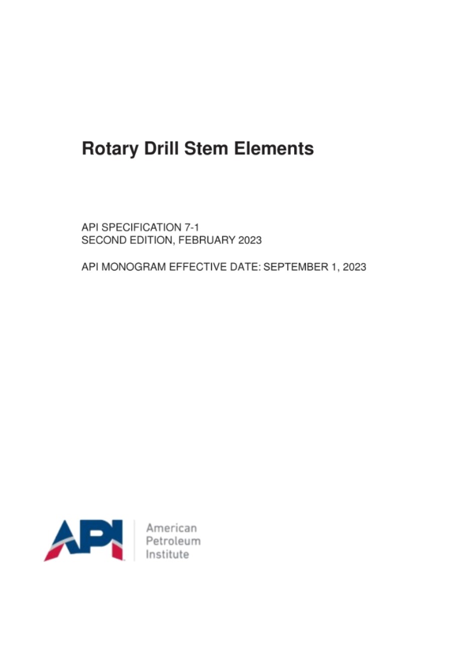 API SPEC 7-1-2023 旋转钻柱构件规范